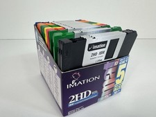 28 Vintage 3.5” 2HD Floppy Disks 1.44MB Multicolor IBM PC Storage Box picture