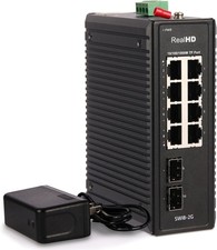 Industrial 10P Ethernet Switch w/Industrial DIN-Rail 2 SFP Port 20Gbps Capacity picture