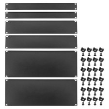 PATIKIL 6 Pcs 1U,2U,4U Blank Panel 19 inches x 7 x 0.05 inches, Black picture