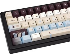 TIMSEKER 145-Key Vintage Cherry Profile PBT Keycaps – Blue Brown Cream picture