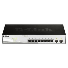 D-Link 10 Port Gigabit Network Switch 8 Ethernet 2 SFP Ports High Speed Security picture