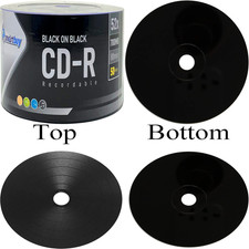 NEW 50 Pack  CD-R 52X 700MB 80 Mins Double Side Black Vinyl Blank Disc picture