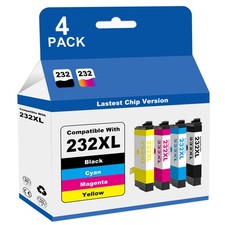 4PK 232XL Black Color Ink Cartridges for Epson WF-2930 WF-2950 XP-4200 XP-4205 picture