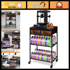 Heavy Duty 3D Printer Filament Storage Shelf with Drawers & Wheels, 2-Tier Metal picture