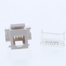 Leviton 41082-RW6 White 6-Wire Quickport Modular Voice Data Jack Cat 5e RJ45 picture