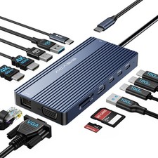 ACASIS 14-in-1 USB C Docking Station Triple Display Dual HDMI VGA RJ45 PD100W picture