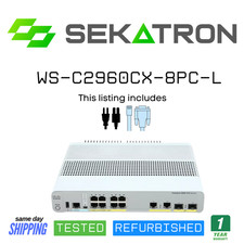 ♻️ Cisco WS-C2960CX-8PC-L Compact 8-Port Gigabit PoE+ Switch – ⚡Fast Shipping picture