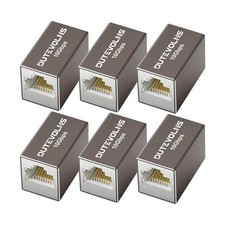 Ethernet Extender 10Gbps, 6 Pack Cat6 RJ45 Coupler, Gigabit PoE LAN Coupler picture