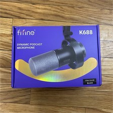 FIFINE K688 Dynamic Cardioid Podcast Microphone USB/XLR Mute Gain Black picture