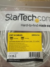 StarTech C6PATCH20WH 20Ft CAT6 Gigabit Ethernet Cable Molded RJ45 UTP Cord White picture