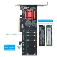 Dual NVMe PCIe Adapter,M.2 NVMe SSD to PCI-E 3.1 X8/X16 Card Support M.2 picture
