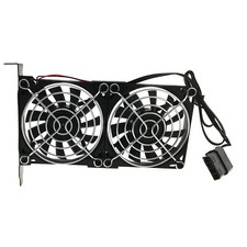 PCIe Slot Cooler Dual 80mm Slim Fan PC GPU 3500rpm Cooling ATX Bracket 12V Power picture