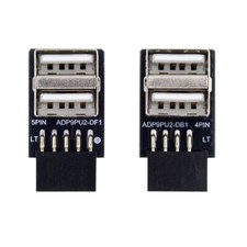 CY Horizontal 9Pin10Pin Motherboard Female Header to Dual USB 2.0 Female Adapter picture