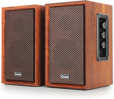 40W Computer Speakers,2.0 AC Powered Wooden PC Speakers with Strong Bass,7.28