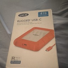 LaCie Rugged USB-C 4TB Portable External HDD USB-C Orange/Silver picture