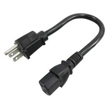 1 Foot short power plug for computer Nema-15 to IEC-C13 Brand New 10 Amp picture