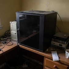 Compact 12U Server Cabinet with Tempered Glass & Ventilation - 110 lbs Capacity picture