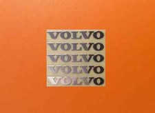 5 pcs Sticker for Volvo Logo Silver Chrome Color Decal 30mm x 4mm picture