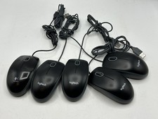 Lot of 5 Logitech M100 Wired Optical USB Computer Mouse Black M-U0026 FREE S/H picture