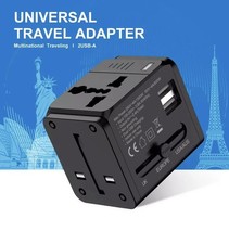 Universal World Plug Travel Adapter Converter With Dual USB Charger AU/US/UK/EU picture