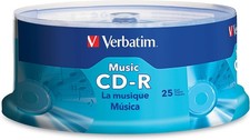 VERBATIM Music CD-R 700MB 40X Branded Logo Audio Blank Media Disc 25 Pack 96155 picture