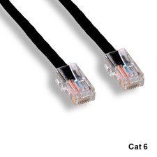 KNTK Black 25ft Cat6 UTP Non-Booted Ethernet Patch Cable 24AWG 550MHz Networking picture
