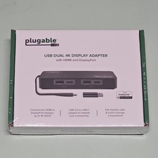 Plugable - USBC-6950U - Plugable 4K DisplayPort and HDMI Dual Monitor Adapter picture