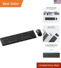 Portable Quiet Wireless Keyboard and Mouse - Long Battery Life, USB Receiver picture