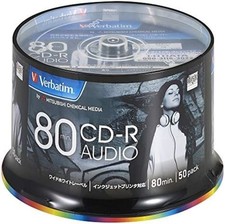 Verbatim Blank CD-R for Audio Music 80min 50pcs White Label MUR80FP50SV2 F/S NEW picture