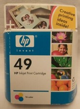 HP 49 Tri-color Ink Cartridge 51649A New Sealed In Box Genuine Exp Aug 2007 picture