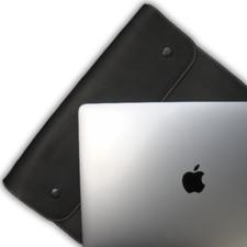 Genuine Handmade Full Grain Pure Leather MacBook Cover/Case Slim , 13 x 9.25inch picture
