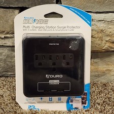 Duro Surge Multi Charging Station Surge Protection 3 Outlets And Daul USB Ports picture