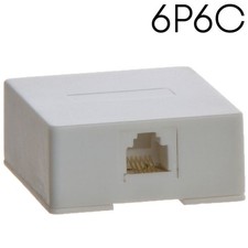 White Telephone Surface Mount Box RJ11 RJ12 Keystone Mount Box 1 Port Wall Box picture