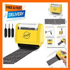 Identity Theft Protection Roller Stamp Set Yellow Refill Ink Included picture