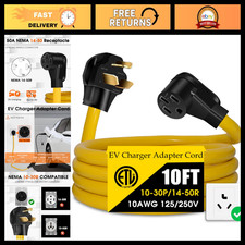 NEMA 10-30P to 14-50R EV Charger Adapter, 10FT Extension Cord, 30A to 50A Level picture