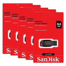SanDisk Cruzer Blade 64GB USB Flash Drive SDCZ50-064G  Reatil pack Lot of 5 unit picture