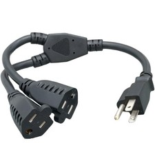 Cablelera Power Cord Extension Splitter NEMA 5-15P to NEMA 5-15R x 2 picture