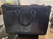 Authentic Coach Black Leather Briefcase Laptop Bag  picture