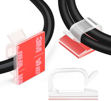 60 PCS  5/8” Adhesive Cable Wire Clips Clear, Cable Staples Outdoor Cable Manage picture