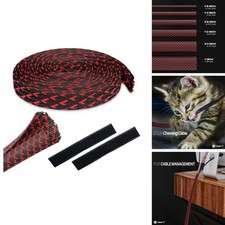GEARit 25 Feet 3/4 Inch Split Sleeve Cord Covers Cable Protector - Black/Red picture