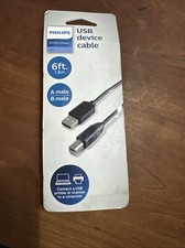Philips 6ft USB 2.0 Device Printer/Computer Connection Cord ▪︎ New picture