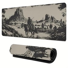 Western Cowboy Pattern Mouse Pad - Fashionable Desktop Pad, Suitable for Gamin picture