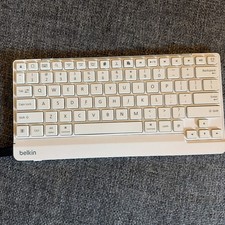 Belkin External WiFi Keyboard 10” x 5” Model F5L114 White Plus Adapter Cord picture