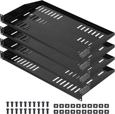 VEVOR 4PCS 1U Server Rack Shelf 19 Inch Vented Cantilever Tray 10 Deep picture