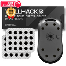 Wallhack UHMW-PE Dot Silent Mouse Skates, Universal Fit, Black - picture