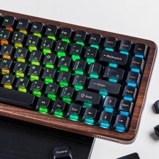 Frosted Jelly Clear Shine Through Keycaps Set MDA Profile Black 100% Keys picture