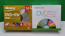 10 Pack Of Memorex DVD+RW & 10 Pack Of Memorex DVD-RW - New picture