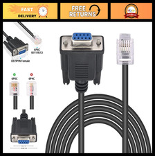DB9 to RJ11 Serial Adapter Cable - RS232 Female to RJ12 6P6C, 6FT Network Contro picture