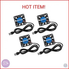 ACEIRMC 4pcs 40mm USB Brushless Cooling Fan 40mm x10mm DC 5V Quiet Cooling Fan 4 picture
