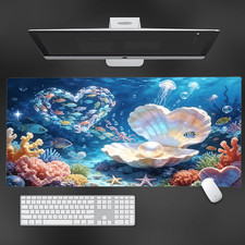 1pc Non-Woven Keyboard And Mouse Pad Underwater Treasures Coral Colorful Pearl picture